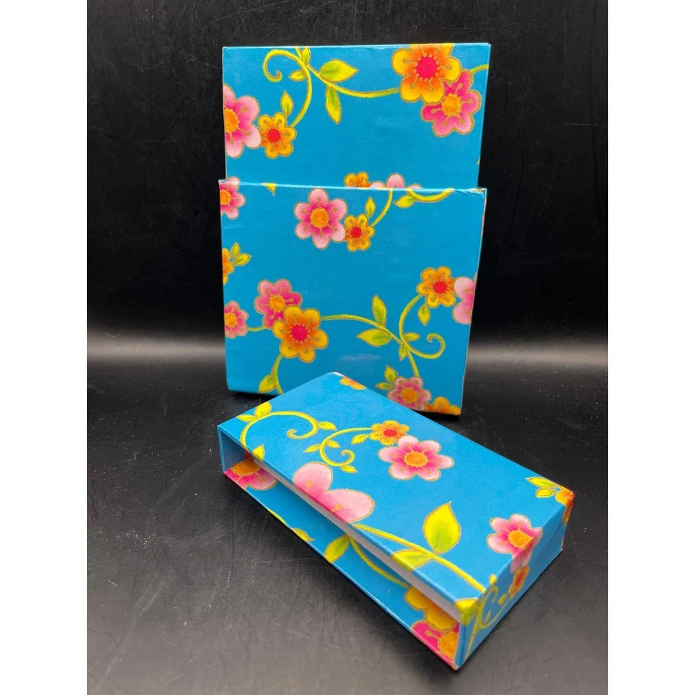 Vtg Set‎ Of 16 Notecards Envelopes In Floral Box Beautiful! Stationery Cards